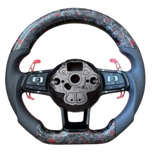 Volante de Fibra de Carbono Forjado Personalizado, Apto para Volkswagen <span class=keywords><strong>Golf</strong></span> <span class=keywords><strong>Mk7</strong></span> 7.5 <span class=keywords><strong>GTI</strong></span> GTS GTD GTE R Line Polo <span class=keywords><strong>GTI</strong></span> <span class=keywords><strong>MK7</strong></span> - Product Image 6
