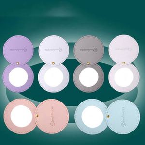 Wholesale Portable Customizable Pu Round Leather Makeup Mirrowith Logo for <b>Small</b> Gift - Product Image 5