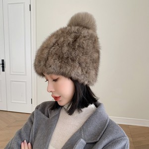 2024 femmes hiver véritable chapeau de fourrure nouvelle Collection réel Sable fourrure chapeaux luxe Sable fourrure chapeau de l'usine - Product Image 1
