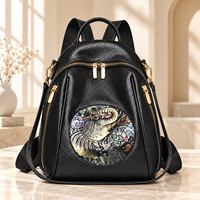 Sac à dos pour femme en cuir PU texturé, motif éléphant imprimé, fermetures éclair dorées, pour usage quotidien, OEM ODM, vente en gros, MOQ 10 pièces