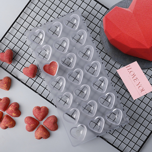 قالب شوكولاتة على شكل قلب حب لطيف بـ 21 تجويفًا، قالب شوكولاتة ثلاثي الأبعاد مخصص من البلاستيك، أدوات كيك وحلوى يدوية الصنع لعيد الحب - Product Image 2