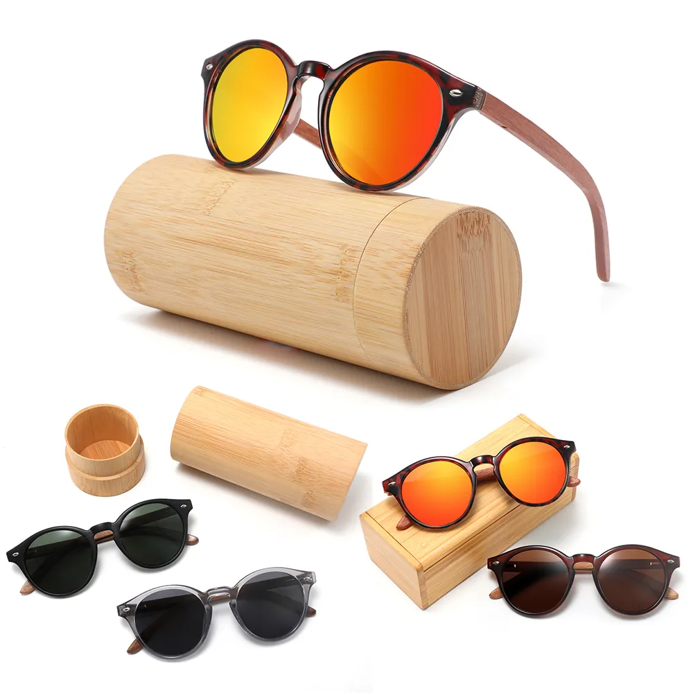 CONCHEN Hochwertige Sonnenbrille Retro klassische Brille Holz SONNEN GLÄSER runde benutzer definierte Holz Sonnenbrille