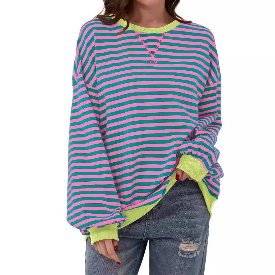 Clothing manufacturers custom terry cotton sweatshirt carolina Crop hoodies women OEM/ODM Sudadera stripe hoodies for women