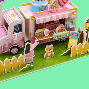 Rompecabezas 3D <span class=keywords><strong>de</strong></span> Papel, Camión <span class=keywords><strong>de</strong></span> Comida Rápida, Manualidades, Juguete Infantil, Regalo, Menos <span class=keywords><strong>de</strong></span> 50 Piezas, Embalaje en Caja <span class=keywords><strong>de</strong></span> Color - Product Image 2