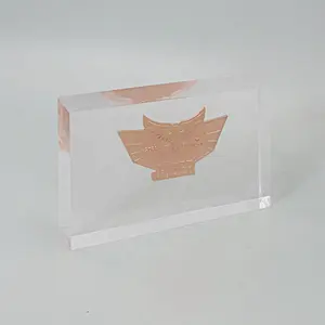 Custom Transparent Resin Decoration Personalize Logo Inlaid Trophy