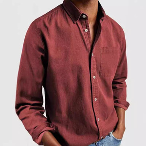 Camisa <span class=keywords><strong>de</strong></span> <span class=keywords><strong>vestir</strong></span> <span class=keywords><strong>de</strong></span> algodón <span class=keywords><strong>para</strong></span> <span class=keywords><strong>hombre</strong></span> Fitspi, estilo vintage, manga larga, con botones, bolsillo, informal, <span class=keywords><strong>de</strong></span> verano, retro, tela lavada, color sólido, cómoda. - Product Image 1