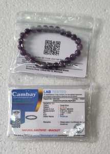 Bracelet en améthyste polie de qualité supérieure pour l'énergie positive, l'équilibre émotionnel et la méditation, disponible à la vente - Product Image 6