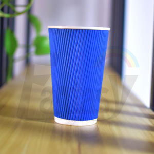 Conception personnalisée du fabricant, modèle mural ondulé, tasse creuse à double couche, bon matériau, tasses à café en papier avec couvercles - Product Image 2