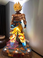 Statue Goku grandeur nature personnalisée en fibre de verre, résine, anime japonais Dragon Ball Goku Kakarotto pour collection ou cadeau