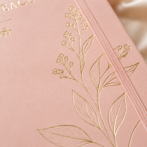 Journal guidé LABON « Inner Peace » rose, agenda bien-être, couverture rigide florale dorée, esthétique pour la santé <span class=keywords><strong>mentale</strong></span>, réflexion quotidienne - Product Image 4