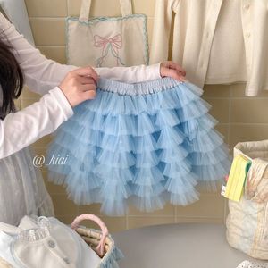 Tongxingyuan Girls Tulle Skirt Cake Skirt A-Line Solid Color Mesh Spring For Baby Girls - Product Image 3