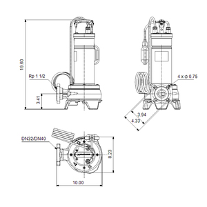 Pompe submersible électrique multi-étages haute pression HEADPUMP pour eaux usées avec interrupteur à flotteur, boîtier IP68, OEM - Product Image 4