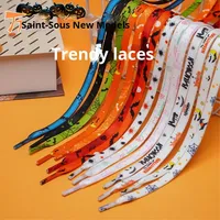 Cordones Planos Personalizados con Estampado de Dibujos Animados para Halloween, Venta al por Mayor, Runtong, 0.8 cm de Ancho, Poliéster, para Zapatillas Deportivas y Calzado Deportivo