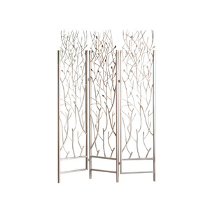 Paravent pliant vintage en fer A1546, design rétro vieilli motif branche, pour décoration de salon et d'entrée - Product Image 5