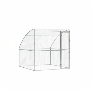 Jaula para perros de acero galvanizado plateado de 6.56 x 6.56 x 6.56 pies, con cerradura, para exteriores, para perros grandes - Product Image 1