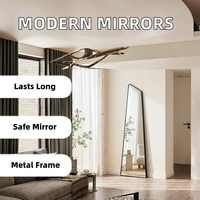 Miroir mural rectangulaire surdimensionné moderne avec cadre décoratif en verre, grand format, écologique et anti-explosion