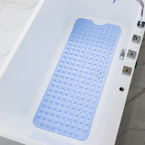 Extra Long Solid Modern Non-Slip Eco-Friendly Machine Made <strong>Bath</strong> <strong>Mat</strong> PVC Bathtub <strong>Mat</strong> Soft Shower Floor <strong>Mat</strong> with Drain Holes - Product Image 1