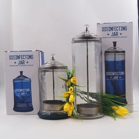 Bouteille en verre multi-usage pour la désinfection des outils de salon de coiffure et de beauté, pot de désinfection pour manucure et coiffure