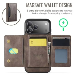 Funda de Cuero para Teléfono 2 en 1 con Carga Magnética Desmontable y Ranura para Tarjetas, Compatible con iPhone 17 16 15 14 Pro Max - Product Image 3