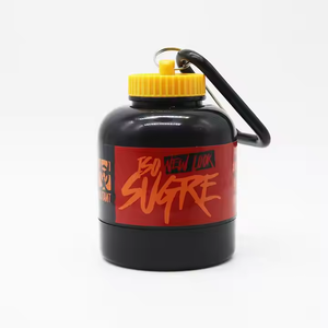 ポータブル60g/200mlバックパックキーチェーンプロテインパウダーコンテナミニプラスチック製ドリンクウェア食品 & ピル保管用カラビナ付き - Product Image 4