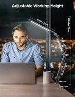 Lampe de bureau simple à double éclairage pour intérieur, sans scintillement, à intensité variable par toucher, flexible, moderne, pour les bureaux, les salles de lecture, lampe de table électrique DC