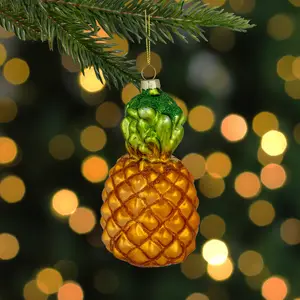 NOXINDA Tropical Pineapple Hanging Decorations Christmas Tree Toys Glass Fruit Baubles Themed Party Outdoor Decorations