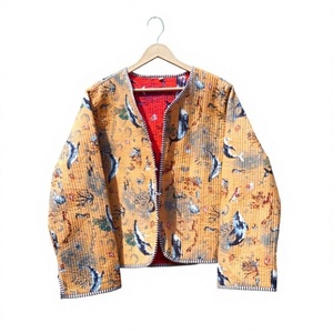 Vintage Bohemian Floral Regular Quilted Knitted Jacket Women Digital Printing Indian Organic Cotton Fabric Unique Design <b>Gift</b> - Product Image 1