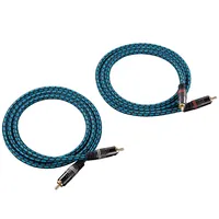 Câble audio double RCA à quatre broches en PVC, 2RCA, canal gauche et droit, qualité audiophile, cuivre plaqué argent pour haut-parleurs de voiture et caméra