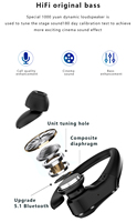 Auriculares TWS Bluetooth con micrófono, cascos deportivos inalámbricos con gancho para la oreja, estéreo HiFi, resistentes al agua