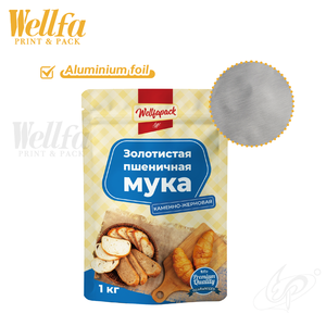 كيس تغليف من رقائق الألومنيوم مخصص سعة 1 كجم، عالي الحاجز، صالح للطعام، لتعبئة الحبوب ودقيق القمح، كيس مايلر قابل لإعادة الإغلاق بسحاب وقاعدة ثابتة - Product Image 6