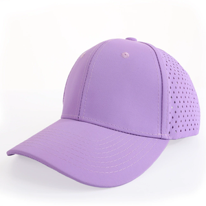 Casquette de baseball unisexe de haute qualité en gros, 6 panneaux, trous découpés au laser, style sportif, dobby, imperméable, perforée, pour le golf - Product Image 3