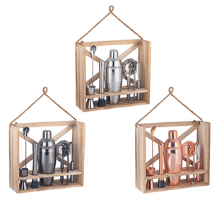 <span class=keywords><strong>Kit</strong></span> à cocktails Creation Factory, best-seller, 8 pièces, shaker en acier inoxydable noir, coffret cadeau, boîte en bois, capacité 700 ml, écologique - Product Image 4