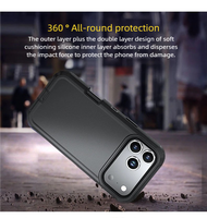 2025 nouvelle coque de téléphone antichoc robuste à 3 couches pour iPhone 17/16/15 série défense à 3 couches avec clip de ceinture et béquille