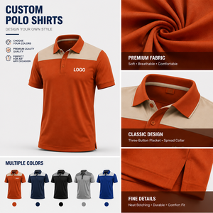 Polo de Golf Personalizado con Logotipo para Hombre, Bloques de Color, Contraste en el Pecho, Manga Corta, Tejido de Punto, Marca Privada, Fabricante OEM ODM - Product Image 3