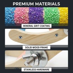 <span class=keywords><strong>Escalera</strong></span> de Escalada con Textura de Arena para Pecios de Azúcar y Ardillas - Puente de Madera para Jaula con 5 Peldaños de Grano Mineral de 12.6in/32cm - Product Image 6