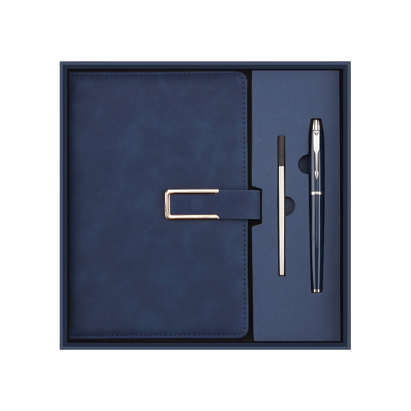 Coffret cadeau stylo bleu profond
