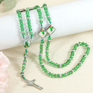 Religious Jewelry Handmade Catholic <strong>Rosary</strong> Prayer Beaded Saint Benedict Charm Cross Pendant Necklace <strong>Christianity</strong> Easter Gift - Product Image 2