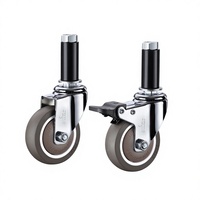 Système de roulettes pour banc de travail Lean Pipe, type extension transfrontalière, avec roues universelles pivotantes à encastrer de 3/2/2,5/4 pouces