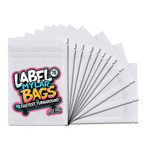 Bolsas de Mylar Planas con Cierre Hermético a Prueba de Olores y Resistentes a Niños, Impresas Personalizadas, de 3.5g, 7g, 14g, 28g, con Sellado de 3 Lados, para Chicle y Alimentos para Mascotas - Product Image 1