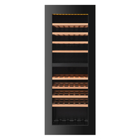 VI85DT Distributeur de vin réfrigérant en gros, réfrigérateur intelligent pour vin et boissons, compresseur, double zone, refroidisseur de vin électrique, table en inox