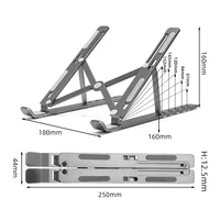 Support pour ordinateur portable en alliage d'aluminium, réglable en hauteur, pliable, support de bureau pour tablette, support pour ordinateur portable, support pour tablette