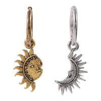 Collier assorti soleil et lune asymétrique CYNYA pour couple, collier vintage pour couple, pendentif demi-lune soleil pour la Saint-Valentin