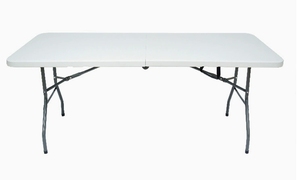 Table pliante rectangulaire en plastique portable avec structure métallique 240x75x74 cm pour événements intérieurs et extérieurs, banquets et fêtes - Product Image 4