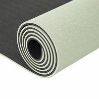 Tapis de yoga TPE 6 mm anti-choc et antidérapant, fixation murale, pour salle de sport et studio, avec logo personnalisé