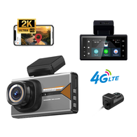 Caméra de voiture HD 2K + 1080P 4G, lecture vidéo à distance, enregistreur de conduite, surveillance du stationnement, 4G, WIFI, GPS, Dashcam, 2 canaux, Dvr