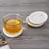 Großhandel Luxus Naturstein Marmor Untersetzer Büro Home Tee Kaffee Getränk Isolierung Benutzer definierte Marmor Getränke halter