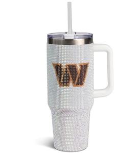 Personalisierter Washington Commanders Bling Isolierbecher Reisebecher Game Day <span class=keywords><strong>Tumbler</strong></span> 40oz mit Strohhalm-Deckel Büro Auto Kaffeebecher - Product Image 1