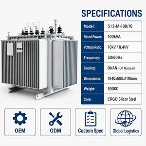 Transformateur immergé dans l'huile triphasé de qualité industrielle Wanbo-267 S13 10kV 100kVA à enroulement en cuivre, <span class=keywords><strong>prix</strong></span> usine - Product Image 4