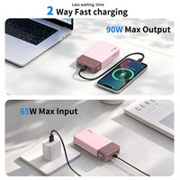 NOBIS Chargeur portable mince haute capacité 20000mAh 90W PD, sortie 90 Watts, charge rapide, batterie externe pour ordinateur portable et téléphone