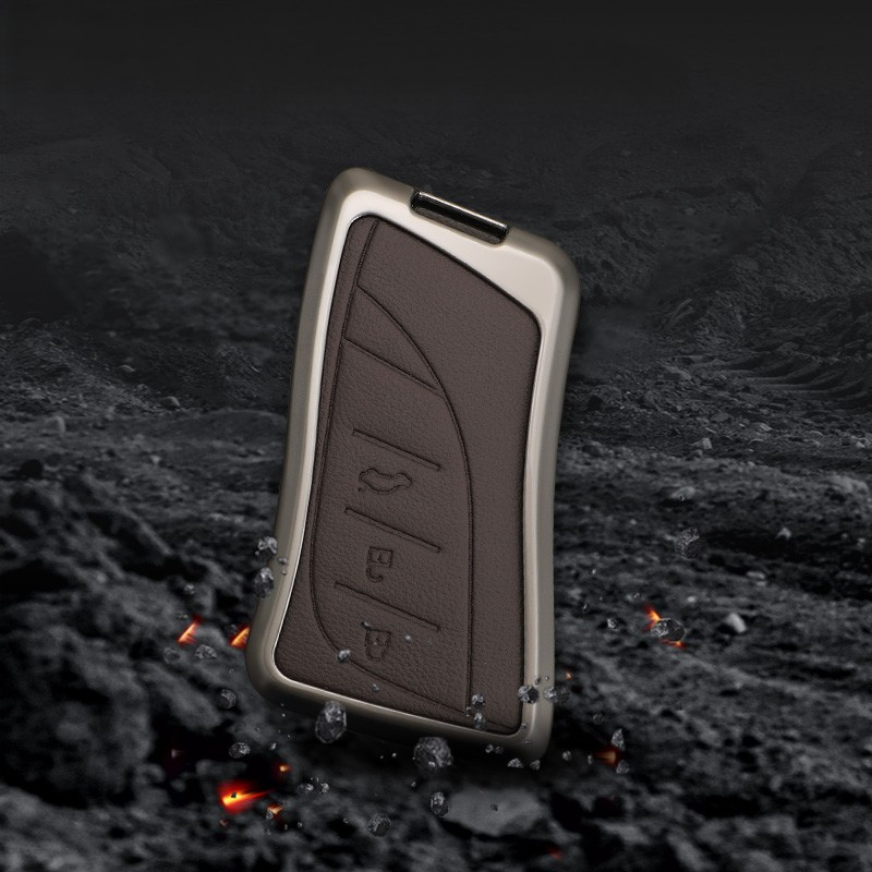 Premium Zinc Alloy Leather Car Key Case Cover for Lexus CT200h, GS300, LS460, ES350 - Key Fob Protec